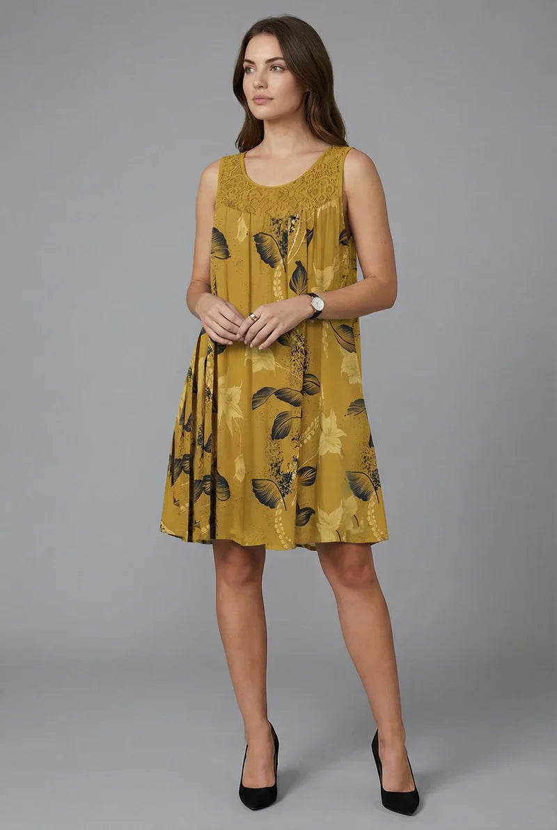 Ariadne - Elegant Floral Print Shift Dress
