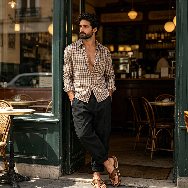 Halston - Relaxed Linen Blend Trousers