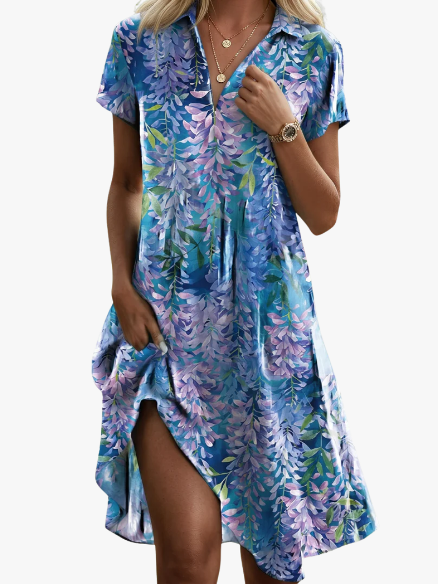 Leorine - Soft-Touch Floral Midi Dress