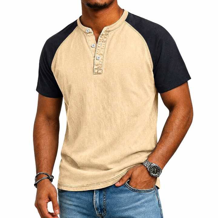Edgehill - Vintage-Washed Henley T-Shirt