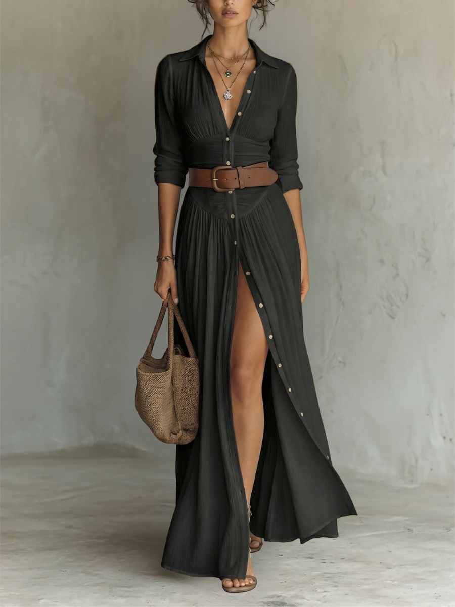 Melusine - Lightweight Belted Maxi Dress