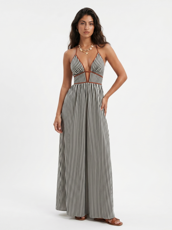 Lilliet - Sculptural Halter Maxi Dress
